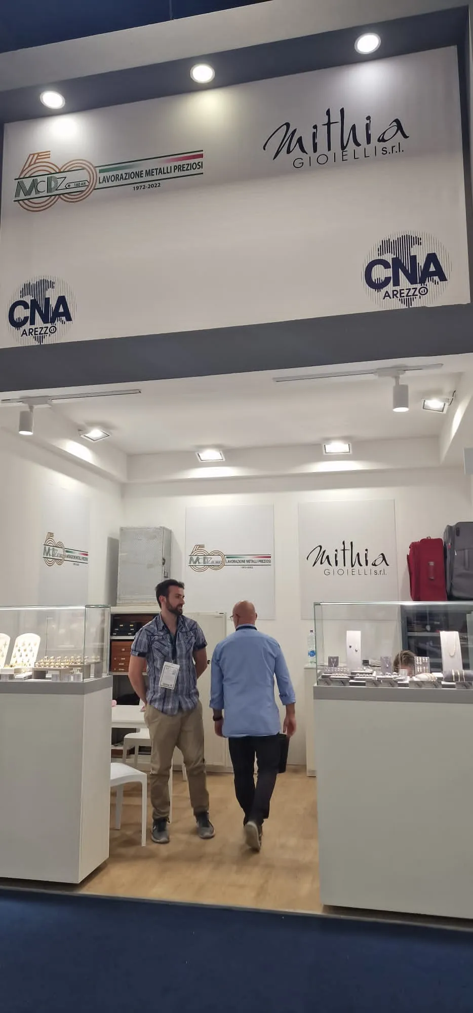 Area della sezione orafa a Vicenza Oro, ingresso dello stand CNA Arezzo
