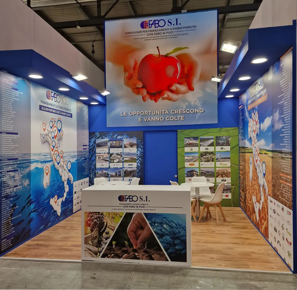 Stand FABO S.I. a Cibus, area espositiva dedicata a finanziamenti per il settore agroalimentare